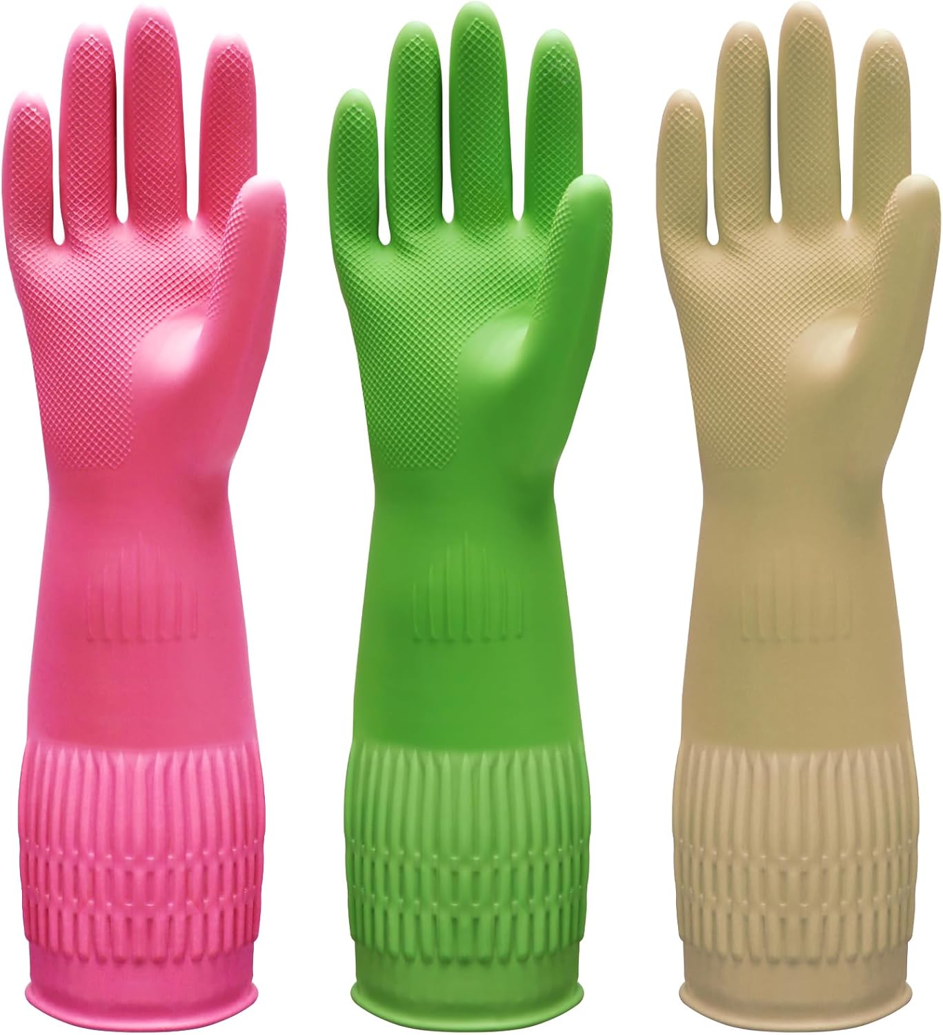 Rubber Glove Cleaning - 3 Pairs of Rubber Dishwashing Gloves