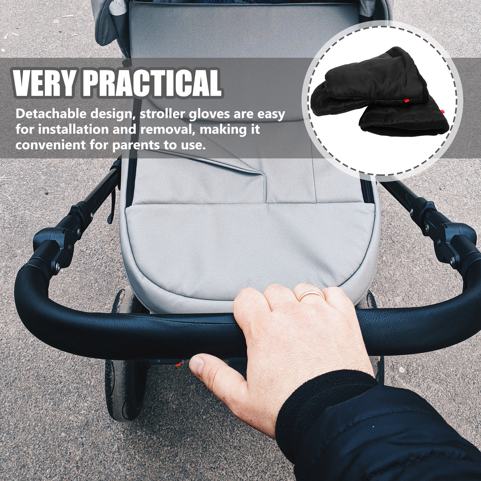 Winter Glove Insulated - 1Pair Warm Insulated Windproof Stroller Mittens