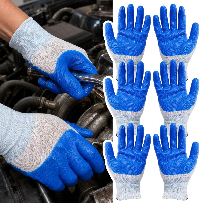 1/12pair Working Gloves Premiu - Nitrile Mechanic Glove recension och pris
