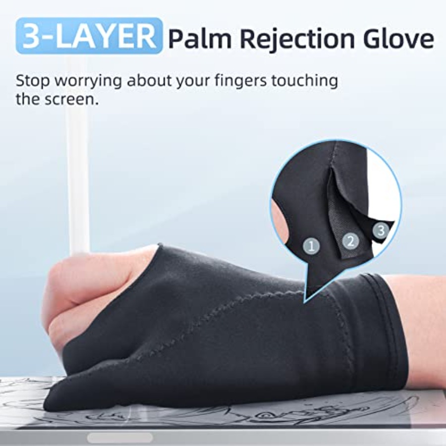 2-Pack Drawing Glove Palm Reje - Touchscreen Glove Capacitive recension och pris