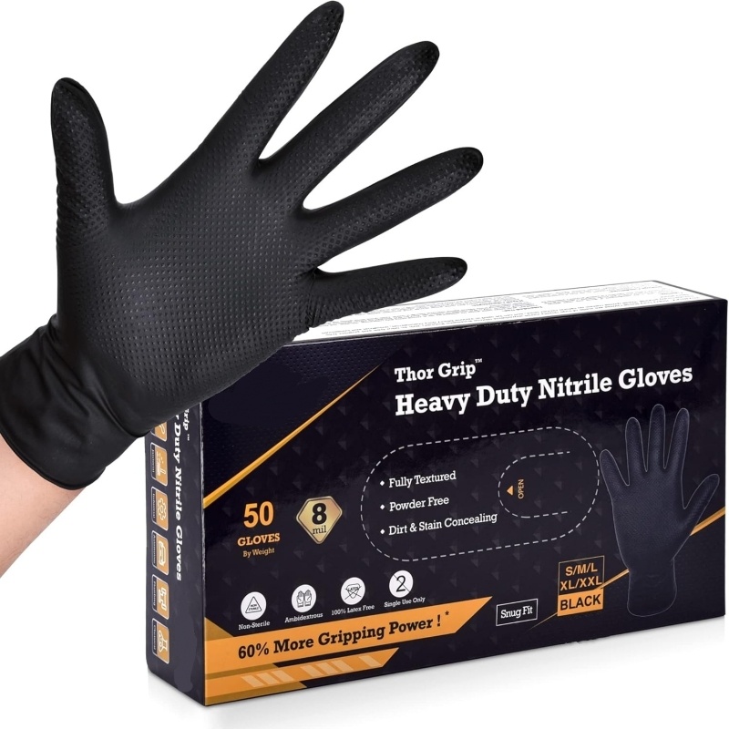 Heavy Duty Black Nitrile Glove - Nitrile Mechanic Glove recension och pris