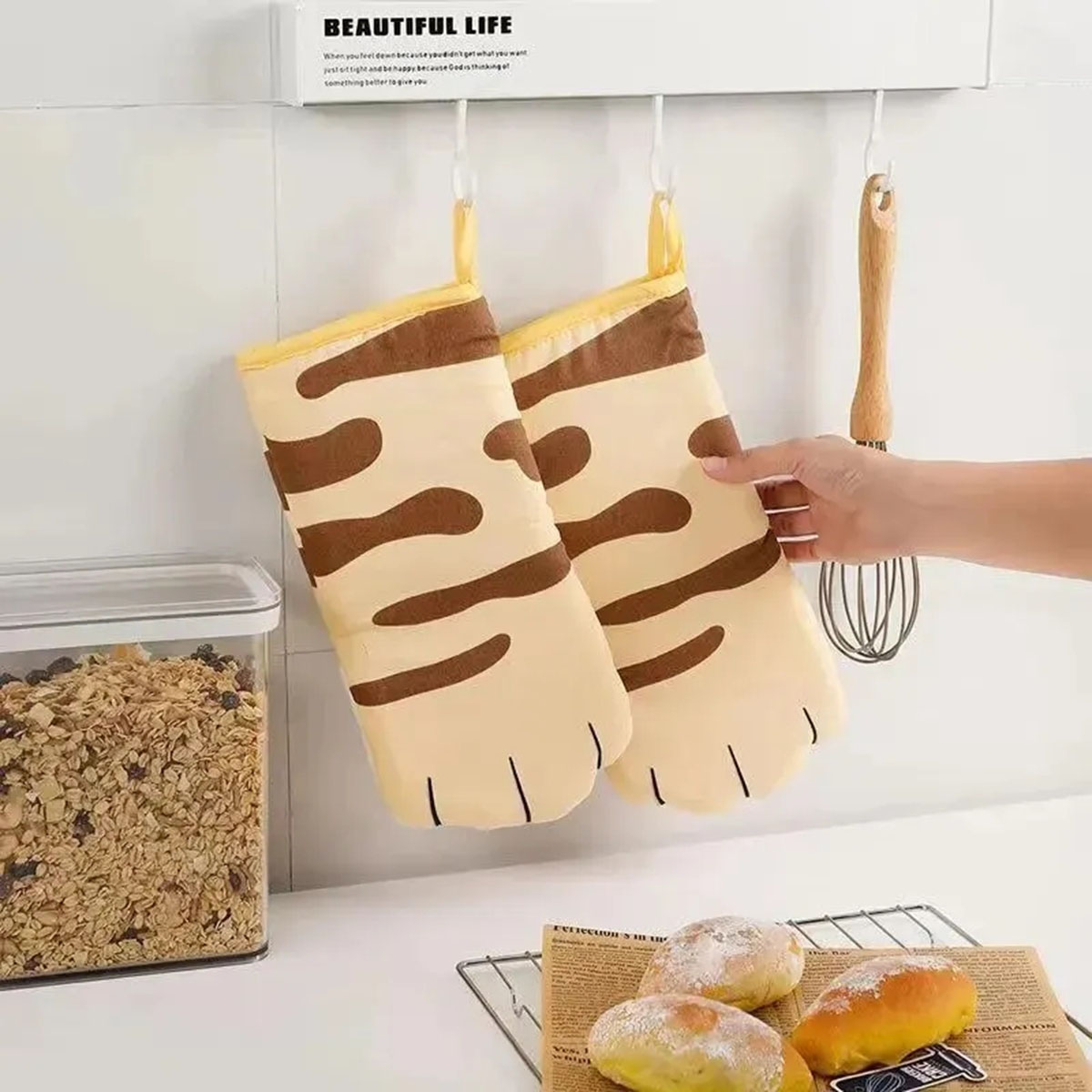Microwave Long Cotton Gloves C - Oven Mitt Silicone recension och pris