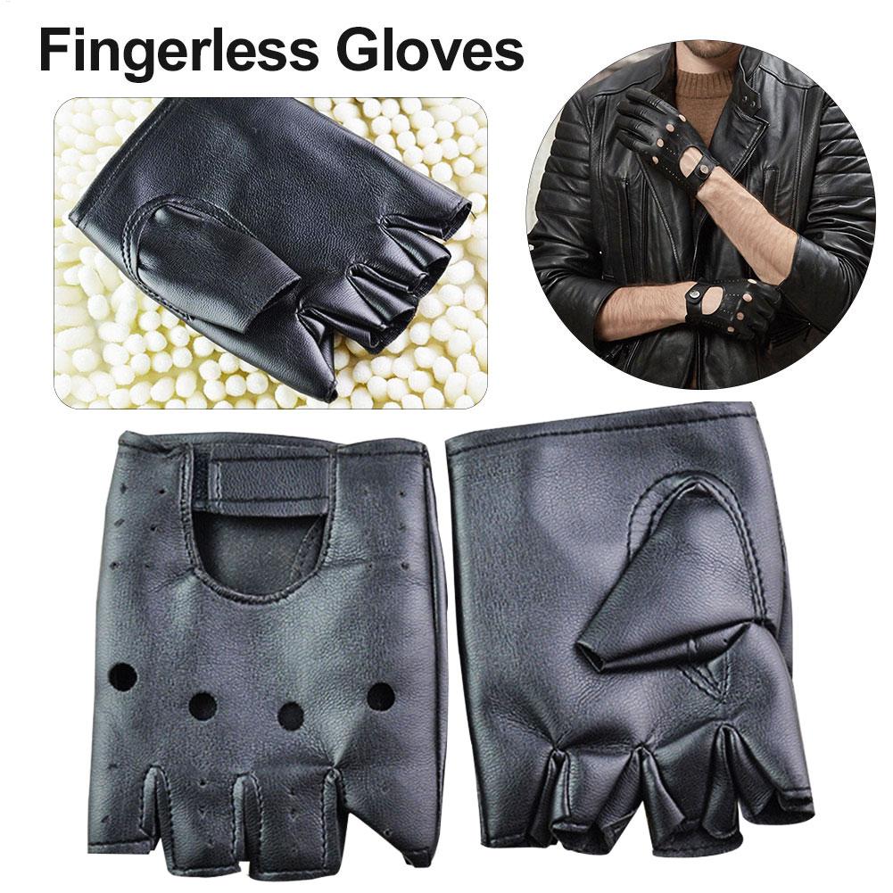 Punk Fingerless Gloves PU Leat - Workout Glove Gym recension och pris