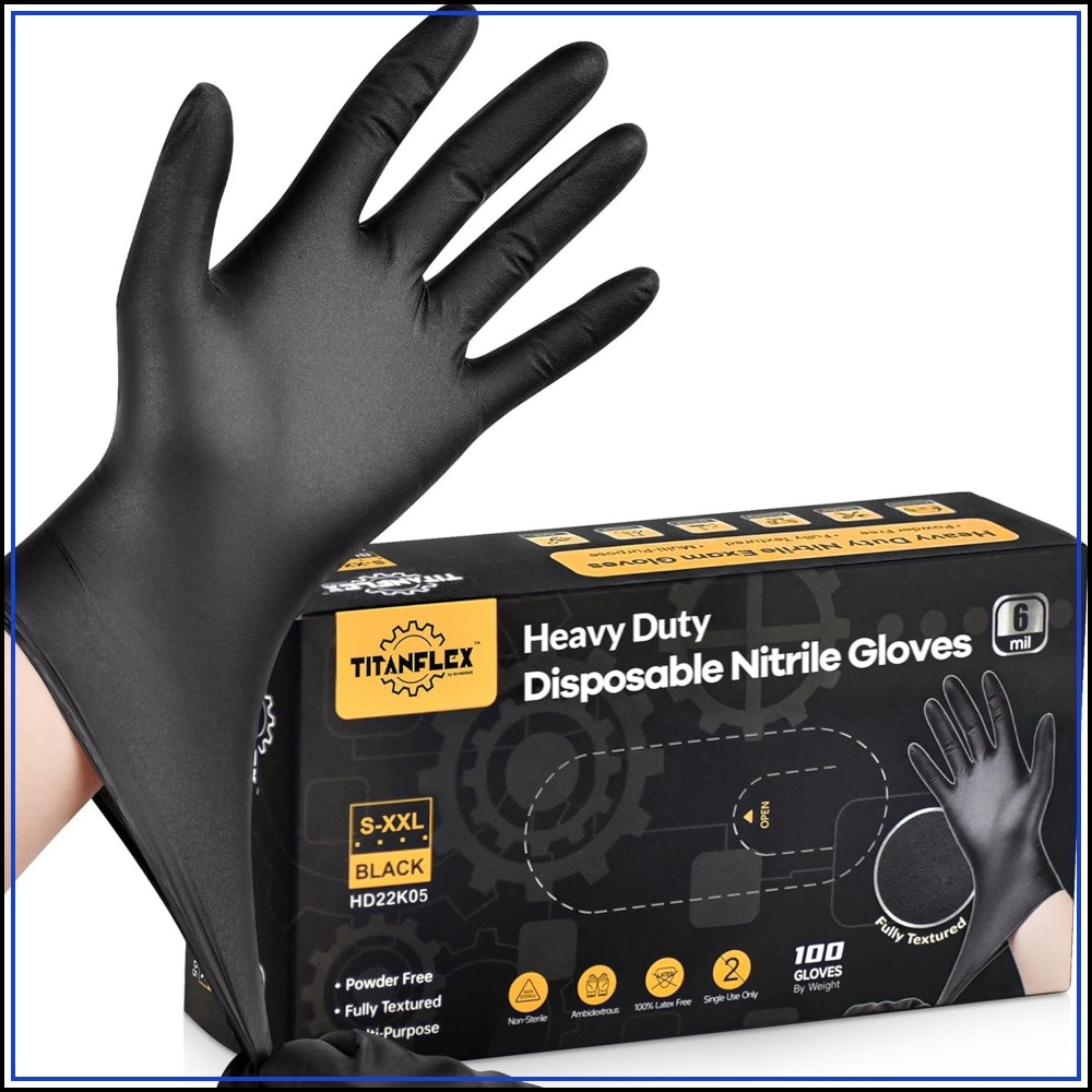Heavy Duty Black Nitrile Glove - Nitrile Mechanic Glove recension och pris