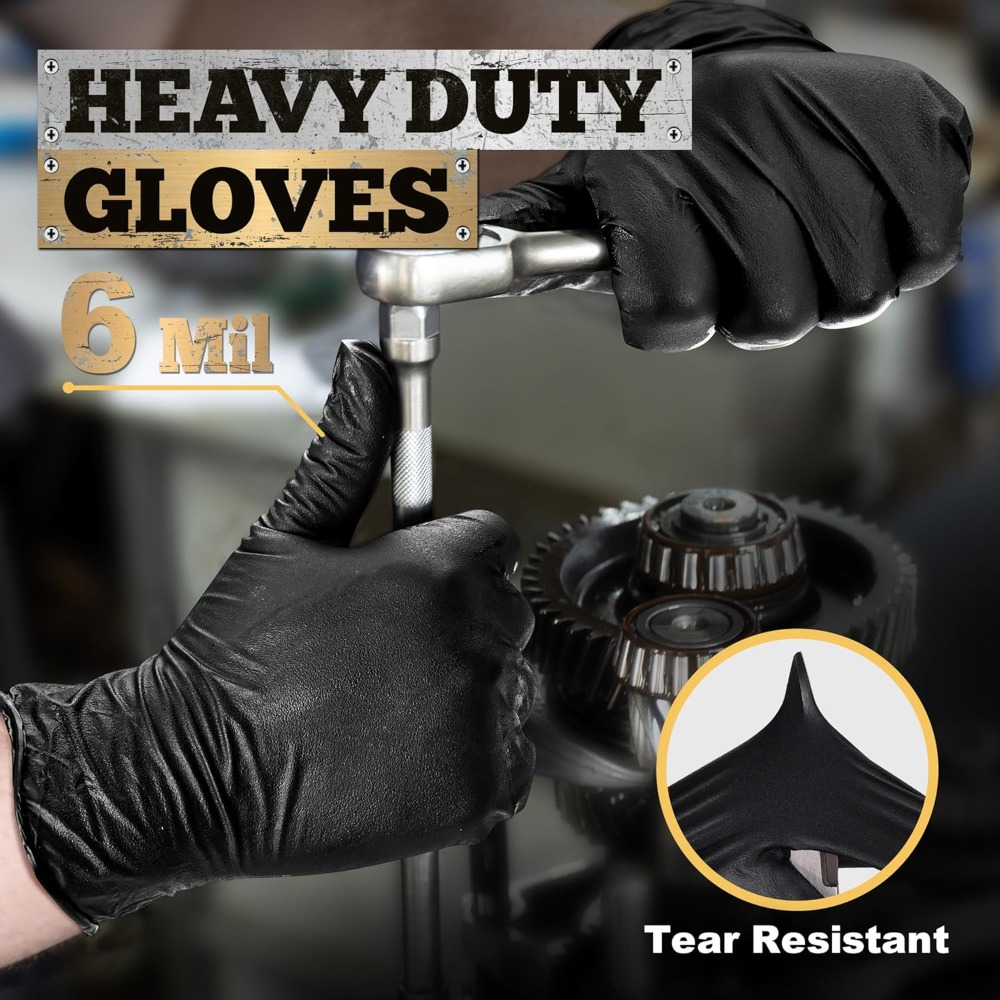 Heavy Duty Black Nitrile Glove - Nitrile Mechanic Glove recension och pris