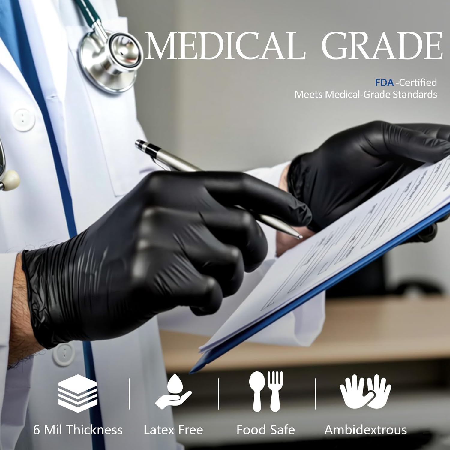 Black Disposable Nitrile Glove - Rubber Glove Cleaning recension och pris