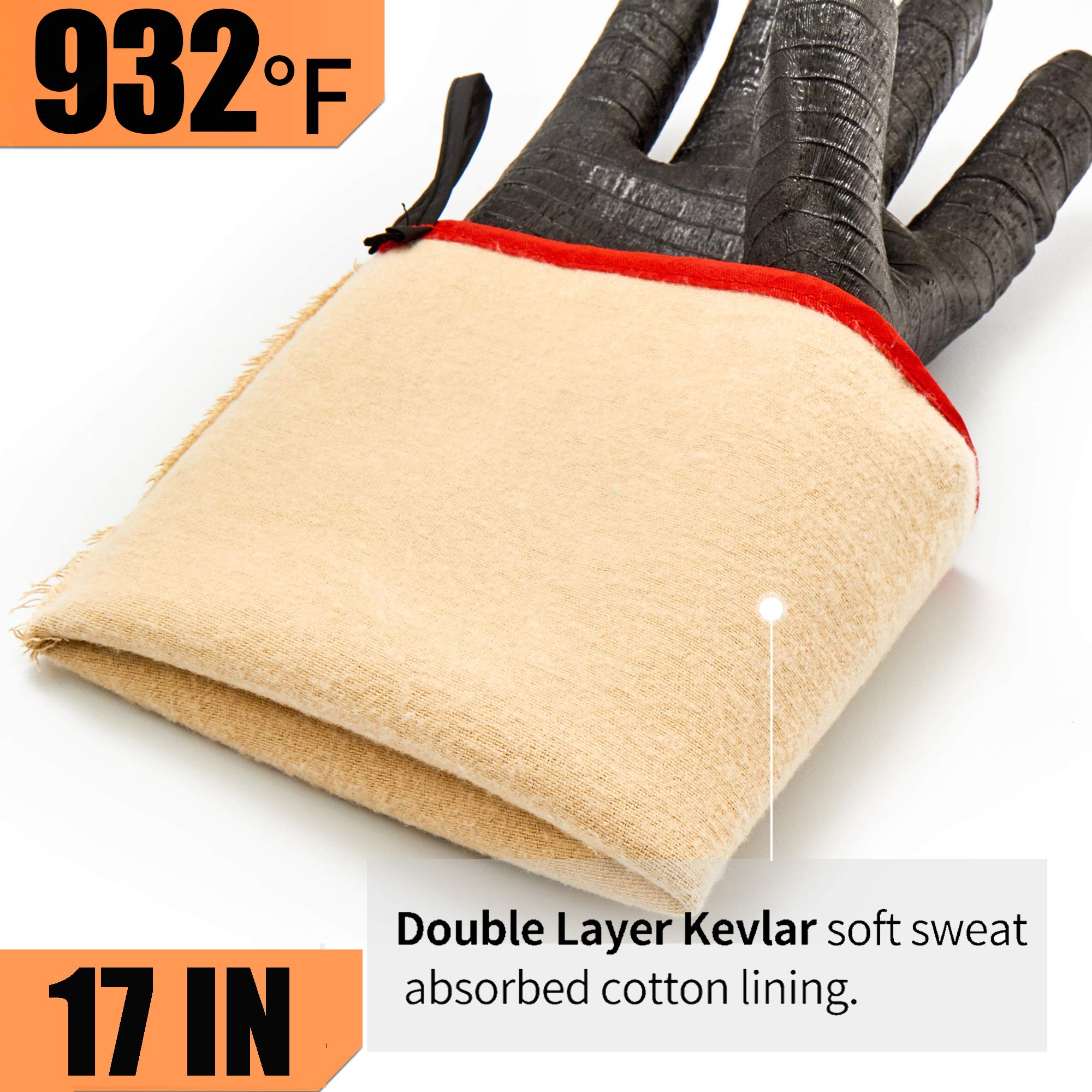 BBQ Gloves 18IN 932℉ Heat Resi - Rubber Glove Cleaning recension och pris