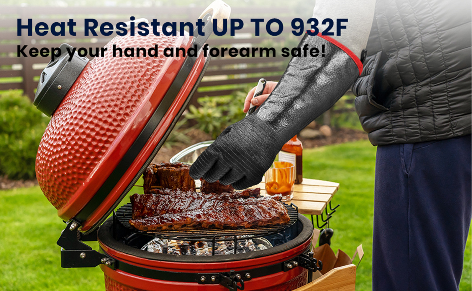 BBQ Gloves 18IN 932℉ Heat Resi - Rubber Glove Cleaning recension och pris