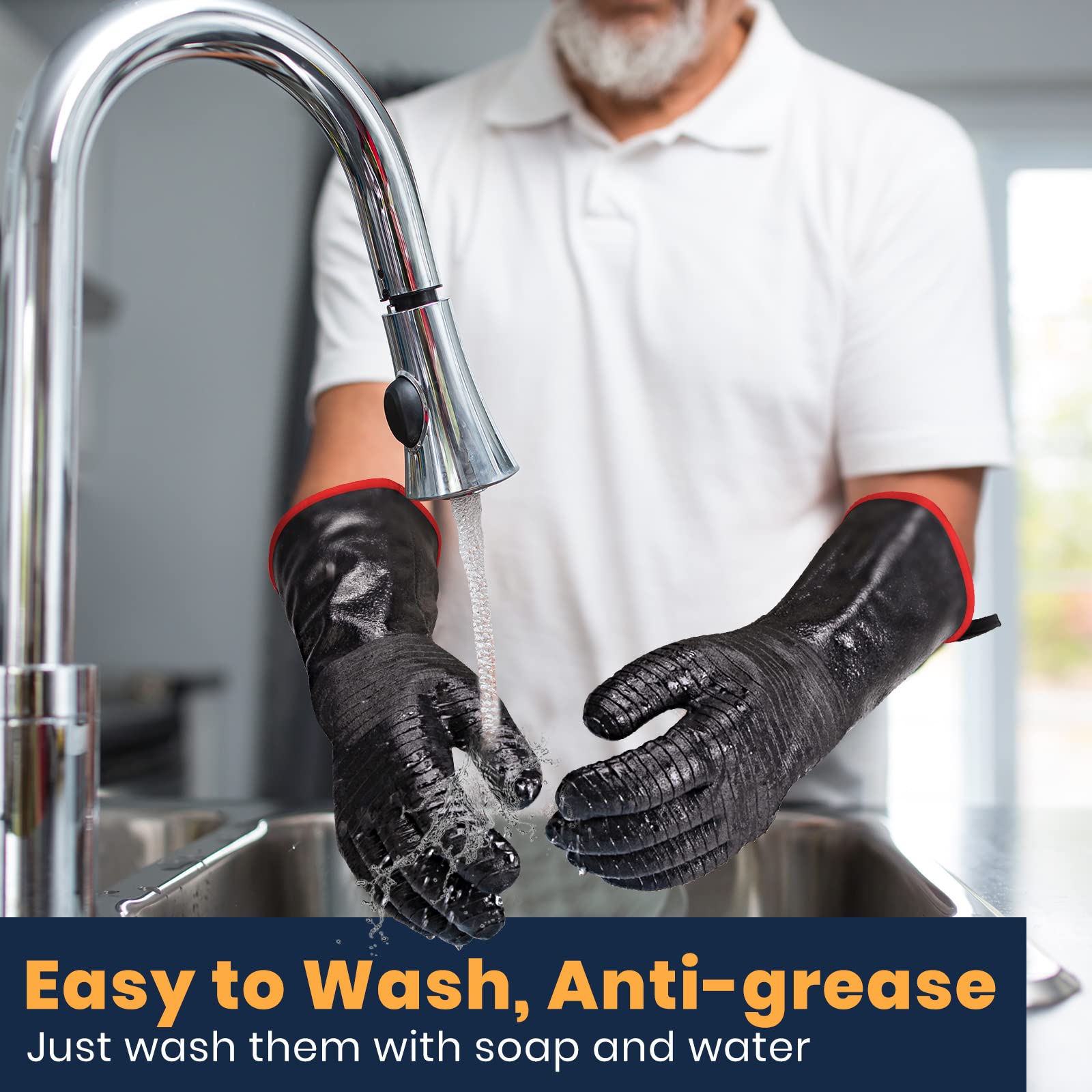 BBQ Gloves 18IN 932℉ Heat Resi - Rubber Glove Cleaning recension och pris
