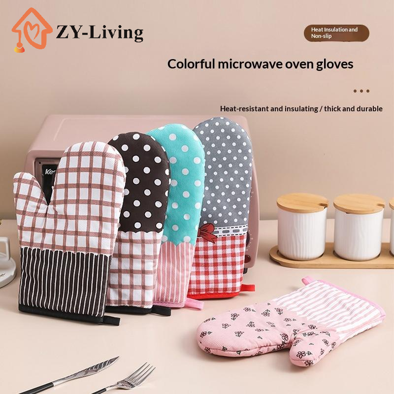 1Pcs Thickened Plaid Microwave - Oven Mitt Silicone recension och pris