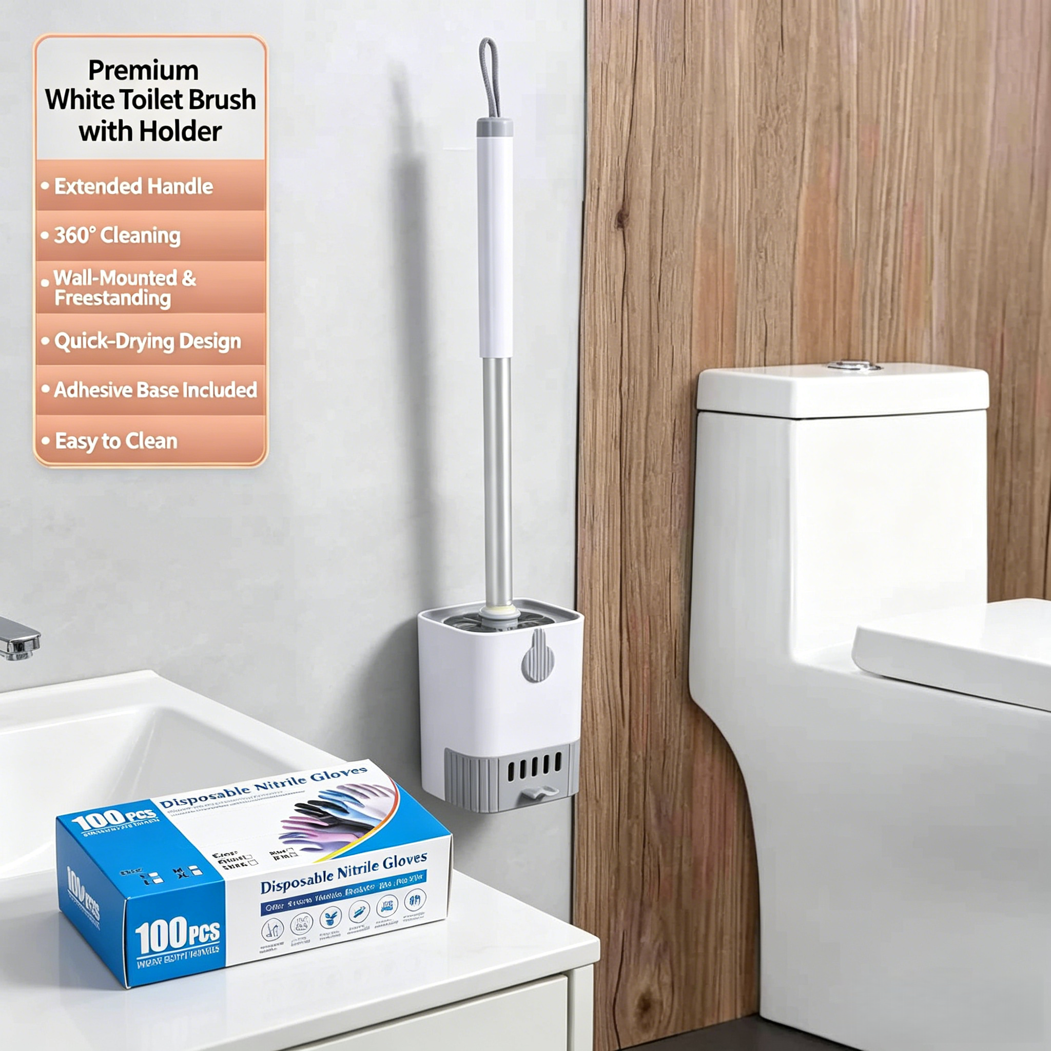 2-Piece Toilet Cleaning Set: P - Rubber Glove Cleaning recension och pris