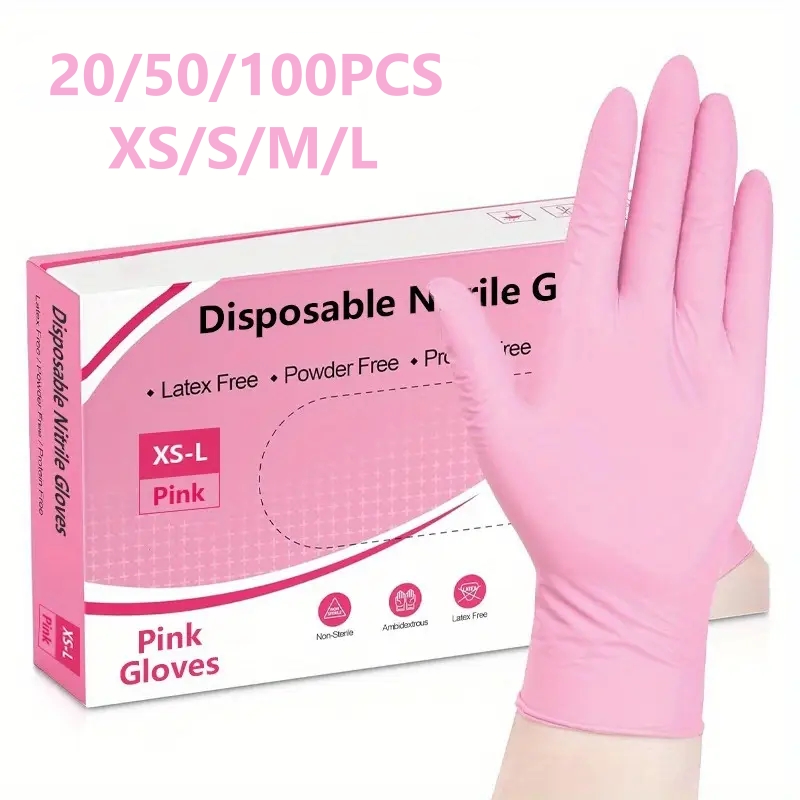 20/50/100PCS Pink Nitrile Disp - Latex Disposable Glove recension och pris