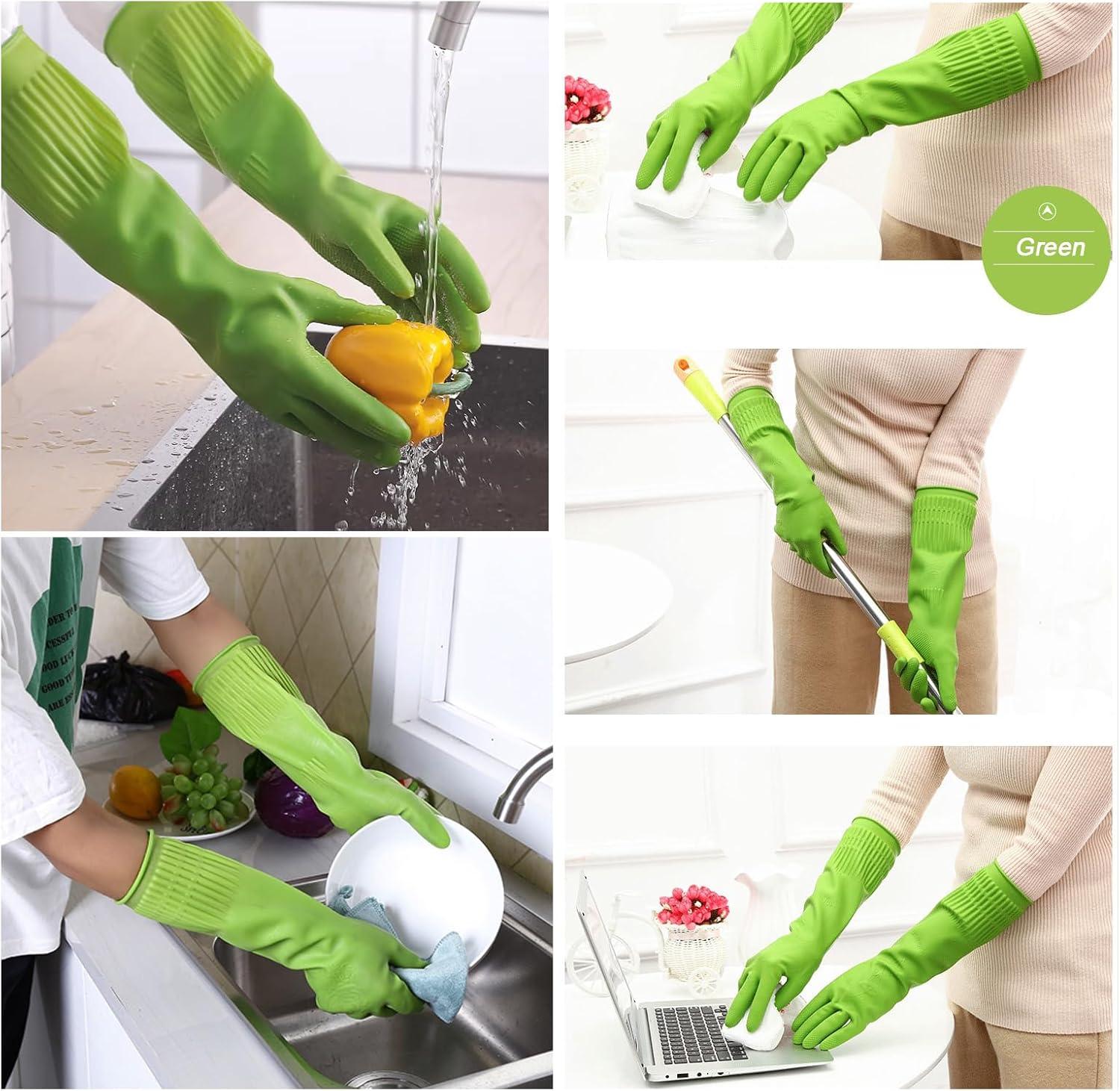 3 Pairs of Rubber Dishwashing  - Rubber Glove Cleaning recension och pris