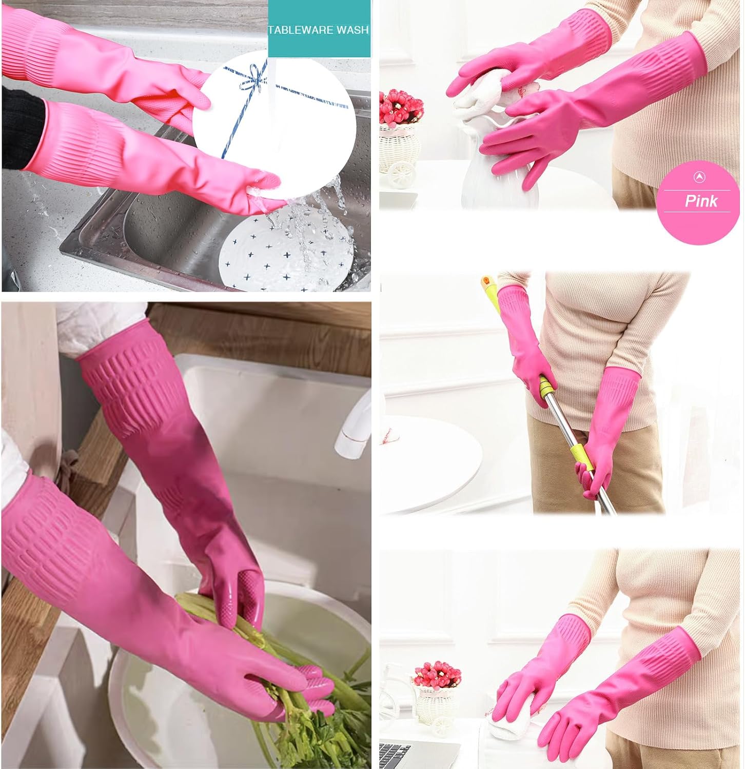 3 Pairs of Rubber Dishwashing  - Rubber Glove Cleaning recension och pris