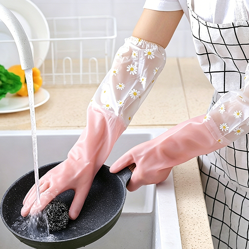 A Pair of New Long-Sleeved Rub - Dish Glove Rubber recension och pris