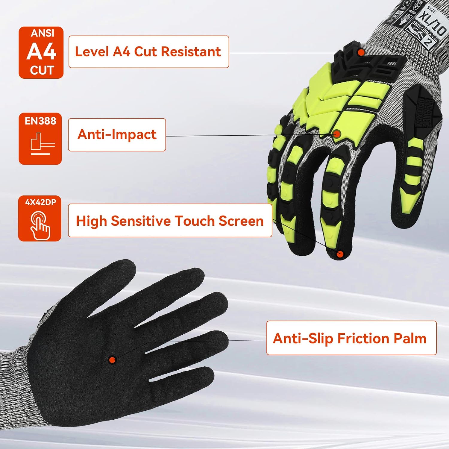 Cut Resistant Impact Gloves, A - Work Glove Impact recension och pris